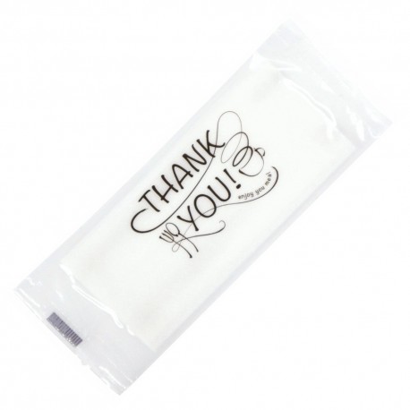 紙おしぼり プチフレッシュ［平］ THANK YOU!  185×220mm 1ケース2500本  PP-6 　★メーカー直送(371458)