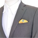 ポケットチーフ 円形 YEGロゴ刺繍入り イエロー