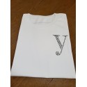 YEG　ラインストーンTシャツ　ホワイト　　Sサイズ　（ラインストーン・シルバー）