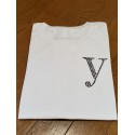 YEG　ラインストーンTシャツ　ホワイト　　Sサイズ　（ラインストーン・ブラック）