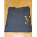 YEG　ラインストーンTシャツ　ブラック　　Sサイズ　（ラインストーン・ゴールド）