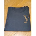YEG　ラインストーンTシャツ　ブラック　　Lサイズ　（ラインストーン・ゴールド）